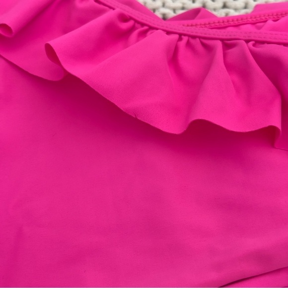 Women's Cut Out One Piece Swimsuit Ruffle Trim Asymmetrical High Waisted Small - Picture 5 of 6